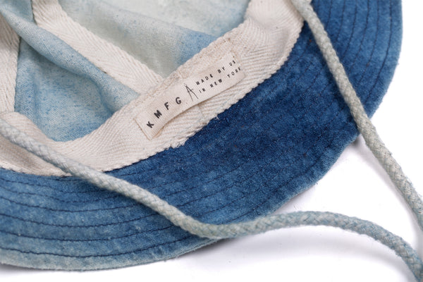 Indigo Dyed Raw Silk Bucket Hat
